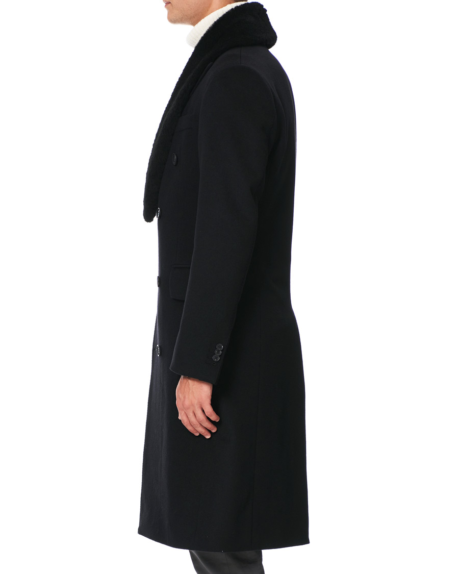 Mies | Takit | Oscar Jacobson | Pekka DB Sherling Collar Coat Black