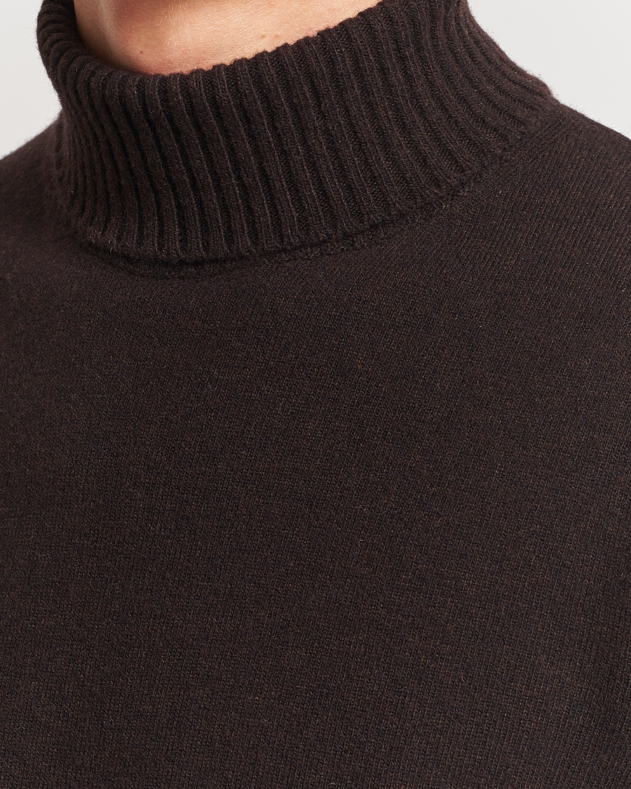 Mies | Puserot | Oscar Jacobson | Salim Wool/Cashmere Rollneck Brown