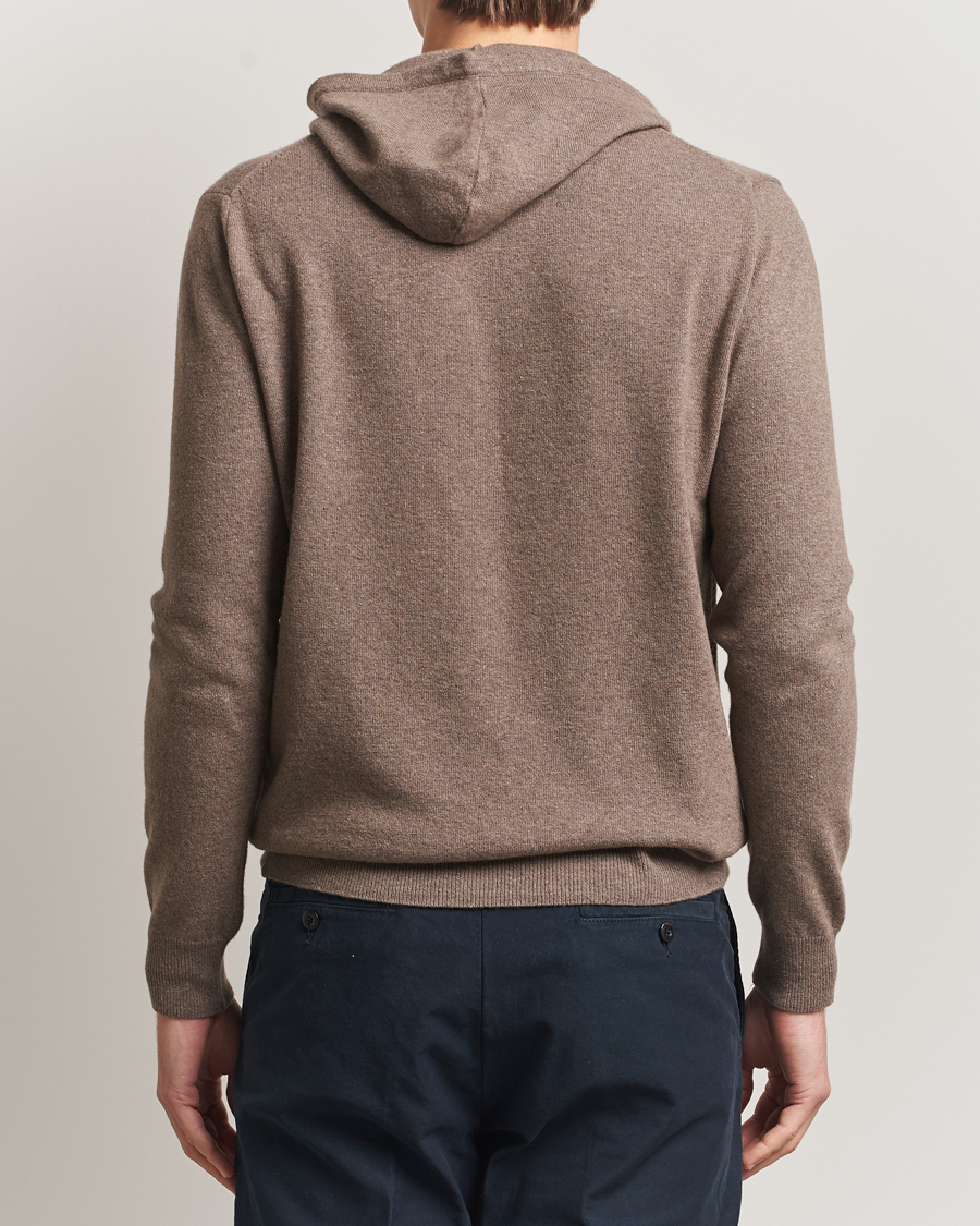 Mies | Puserot | Oscar Jacobson | Pascal Wool/Cashmere Hoodie Light Brown