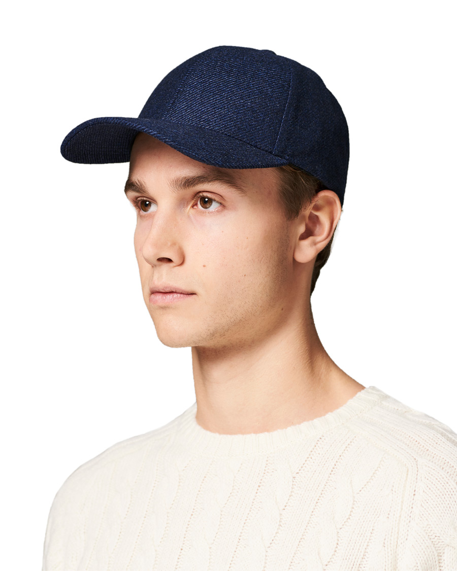 Mies | Varsity Headwear Loro Piana Cashmere Baseball Cap Navy | Varsity Headwear | Loro Piana Cashmere Baseball Cap Navy