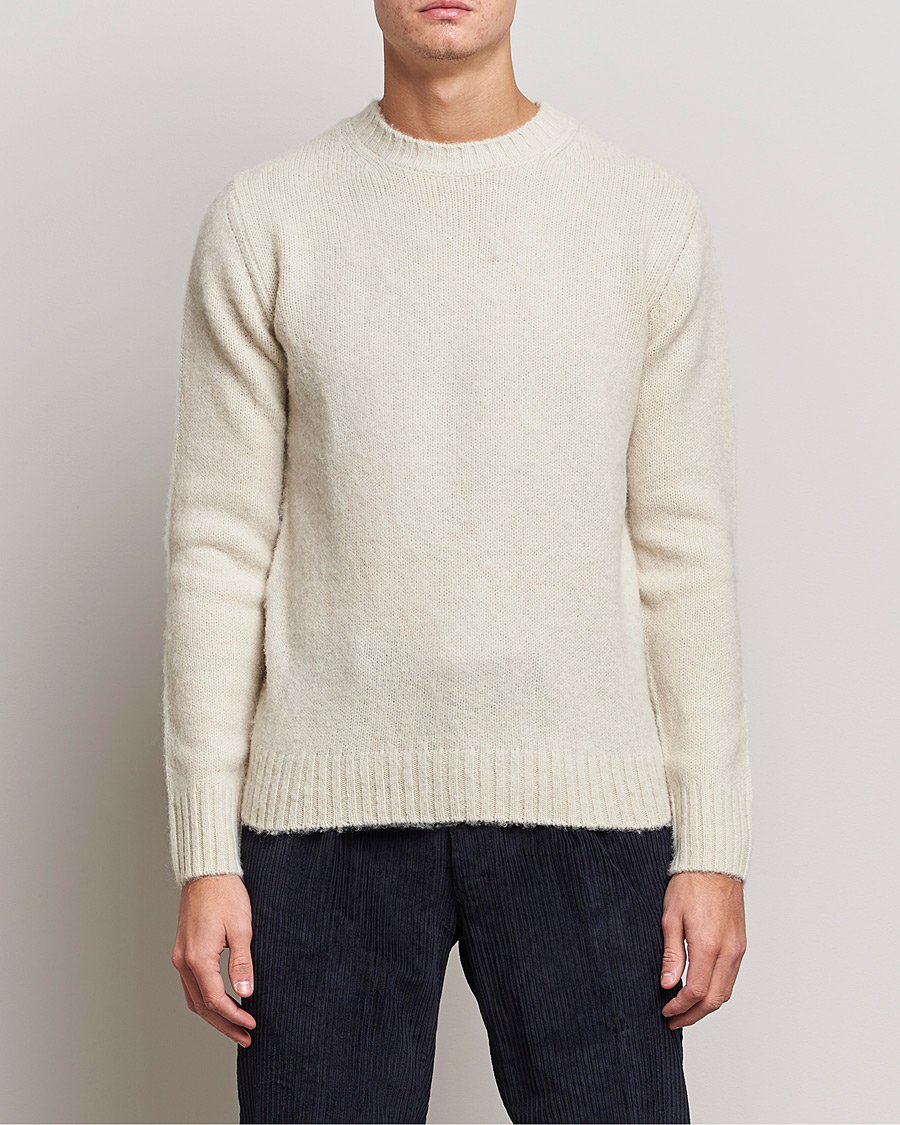 Mies | Neuleet | Aspesi | Brushed Shetland Sweater Naturale