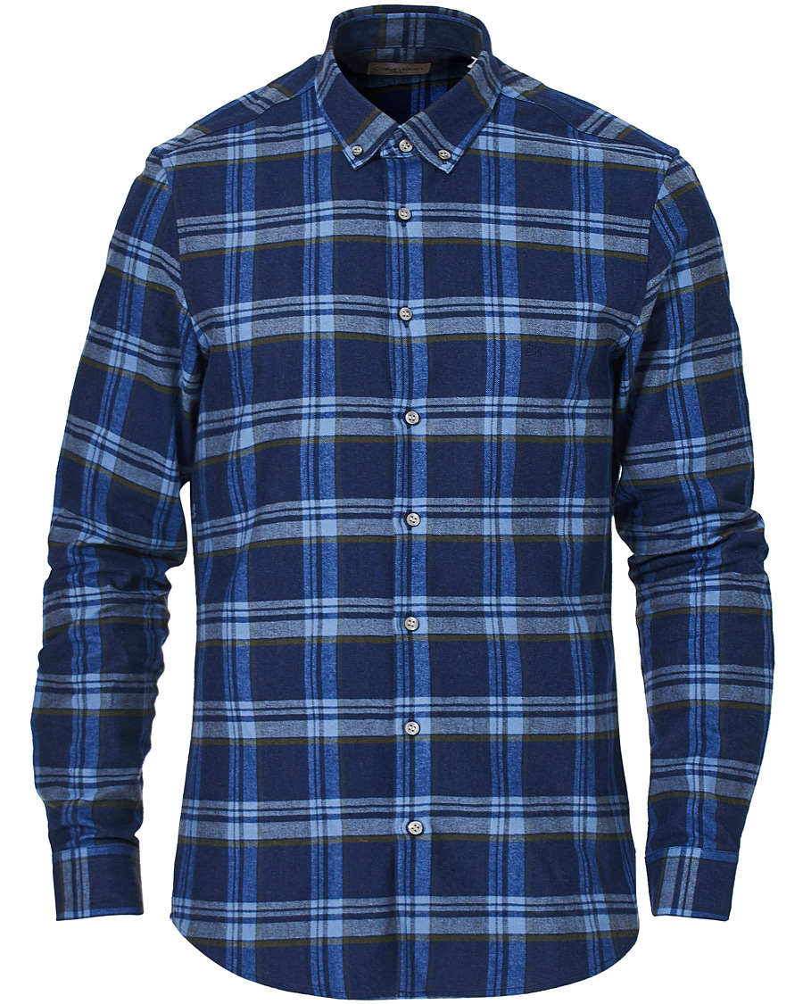 Mies | Kauluspaidat | Calvin Klein | Slim Fit Soft Touch Check Shirt Blue