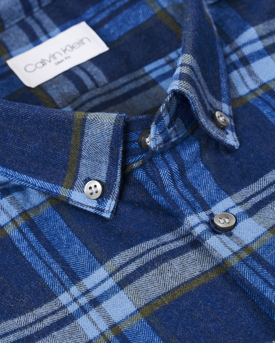 Mies | Kauluspaidat | Calvin Klein | Slim Fit Soft Touch Check Shirt Blue