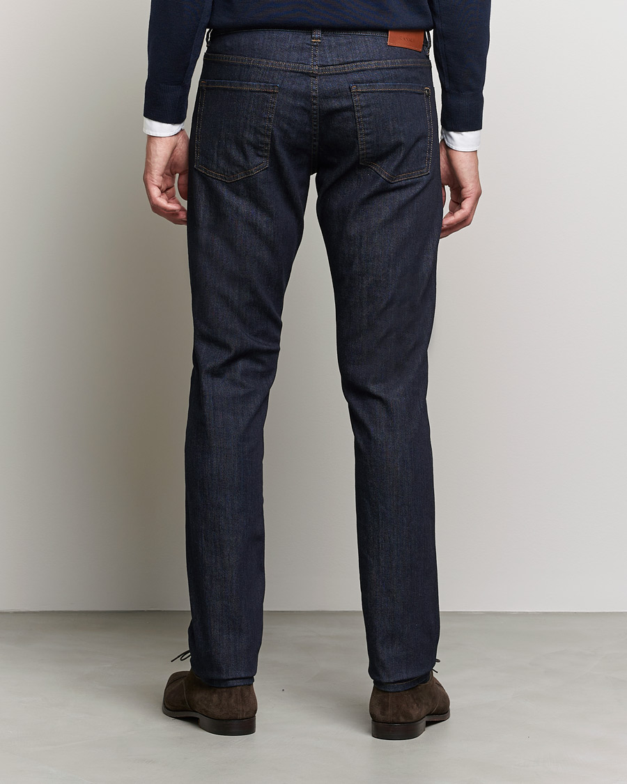 Mies | Farkut | Canali | Slim Fit Stretch Jeans Dark Rinse