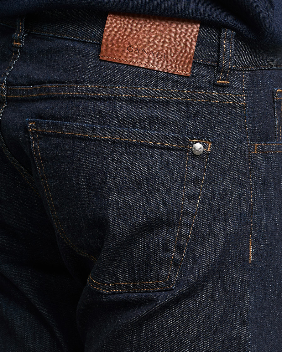 Mies | Farkut | Canali | Slim Fit Stretch Jeans Dark Rinse