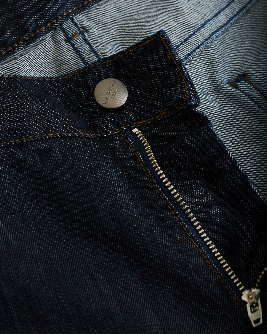 Mies | Farkut | Canali | Slim Fit Stretch Jeans Dark Rinse