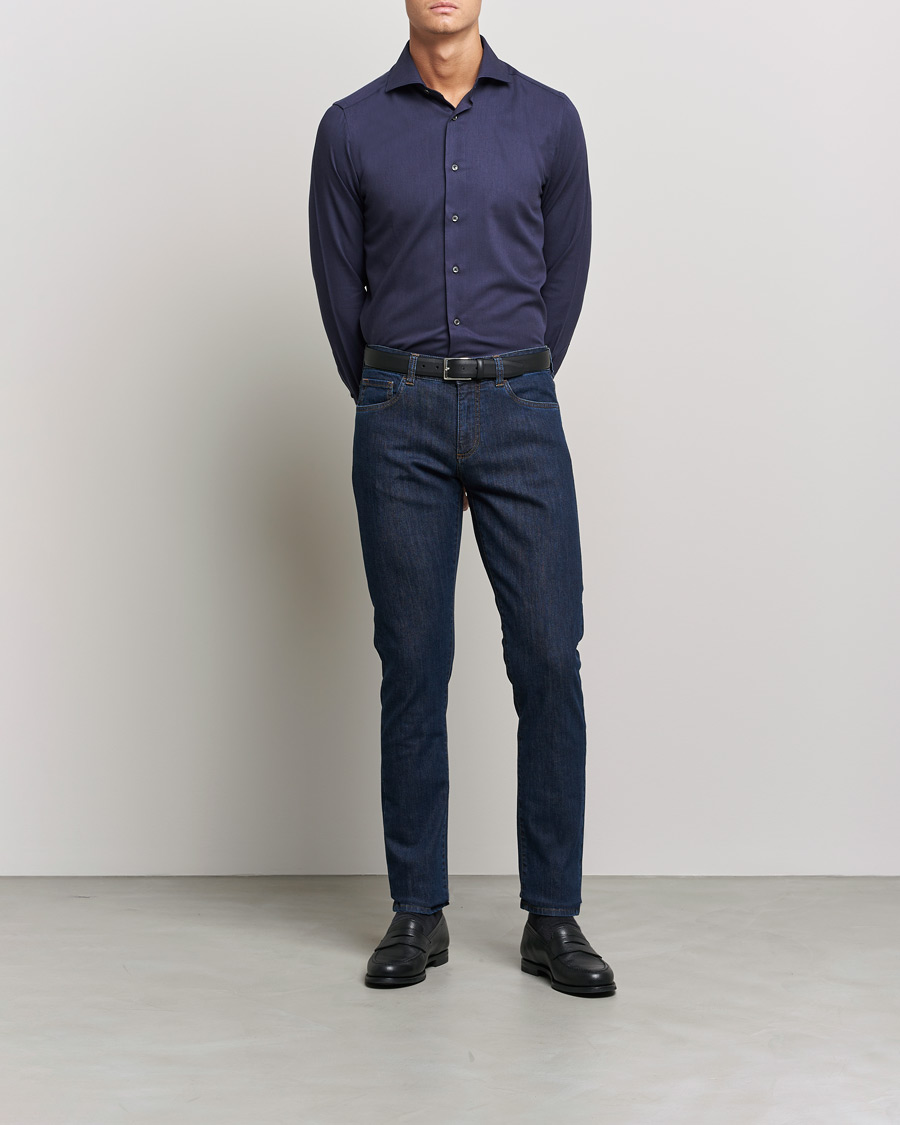 Mies | Farkut | Canali | Slim Fit Jeans  Medium Blue