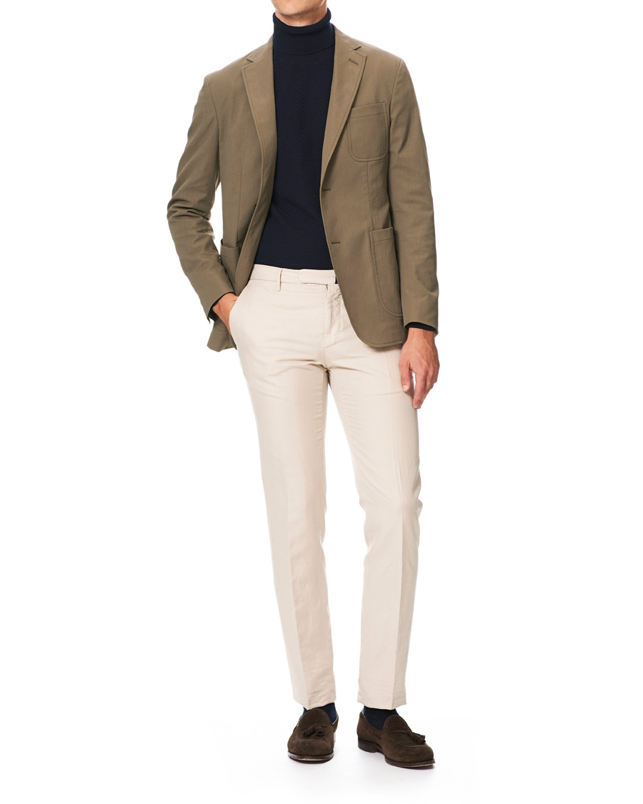 Mies | Puserot | Canali | Micro Pattern Turtleneck Navy