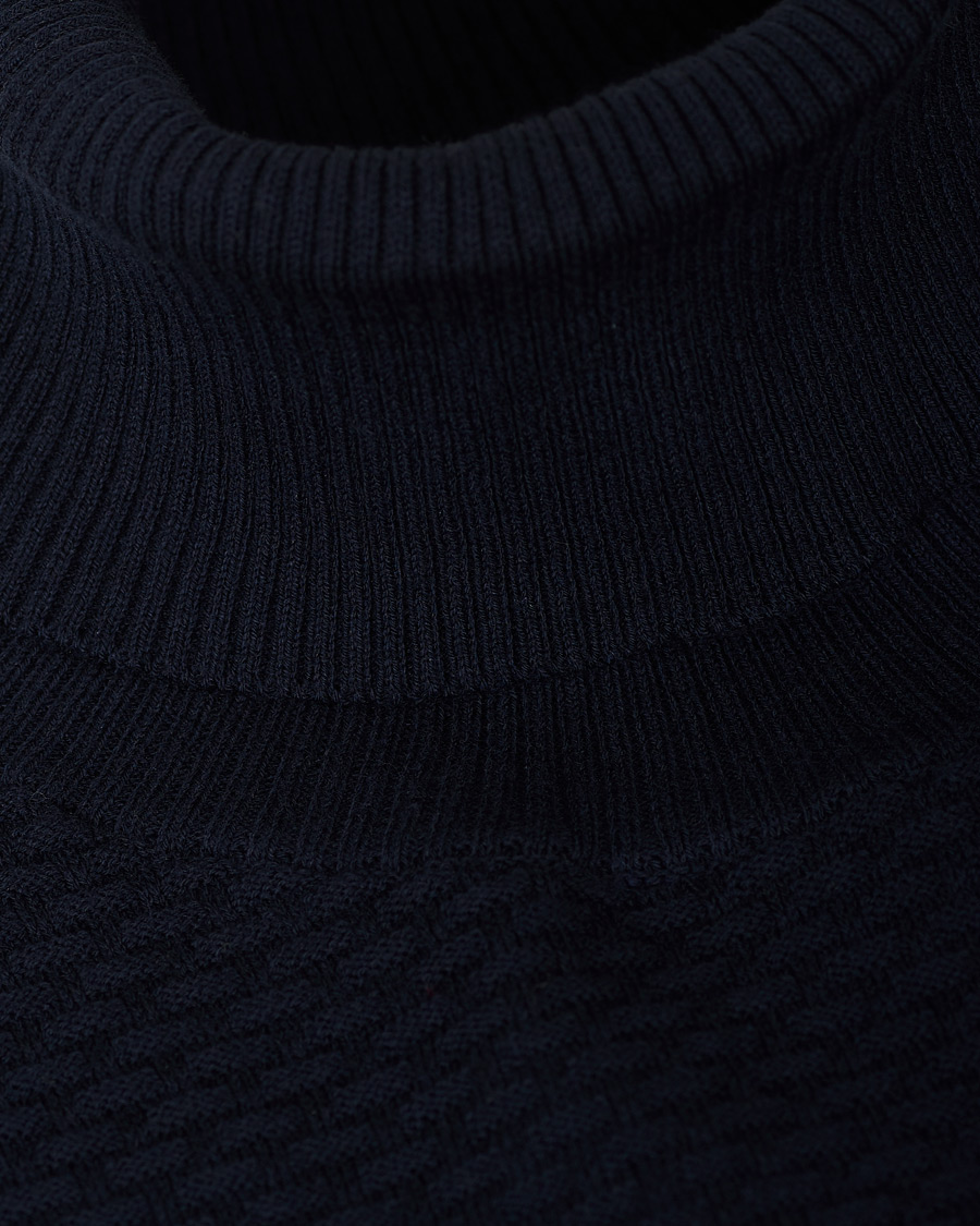Mies | Puserot | Canali | Micro Pattern Turtleneck Navy