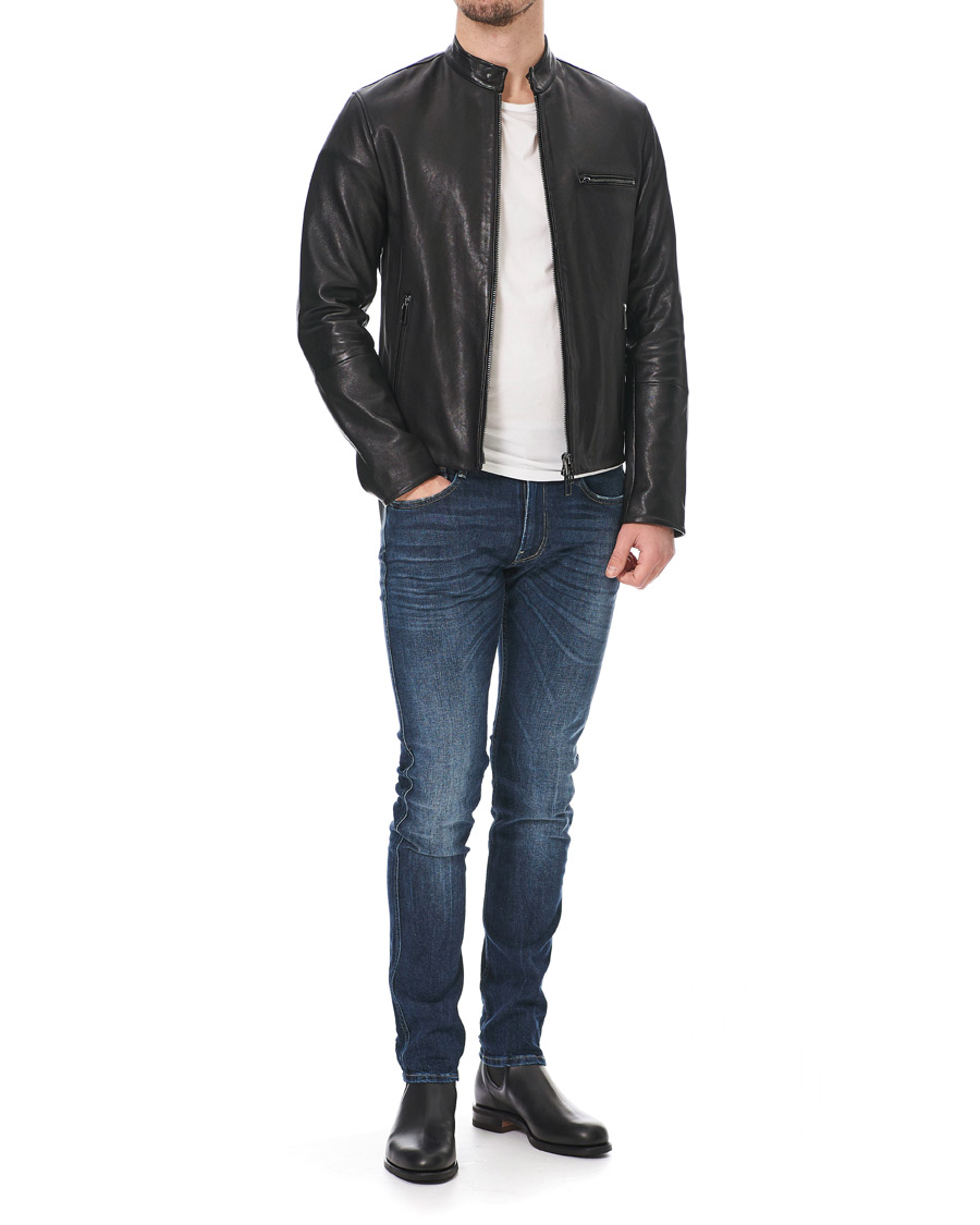 Mies | Takit | Emporio Armani | Leather Jacket Black