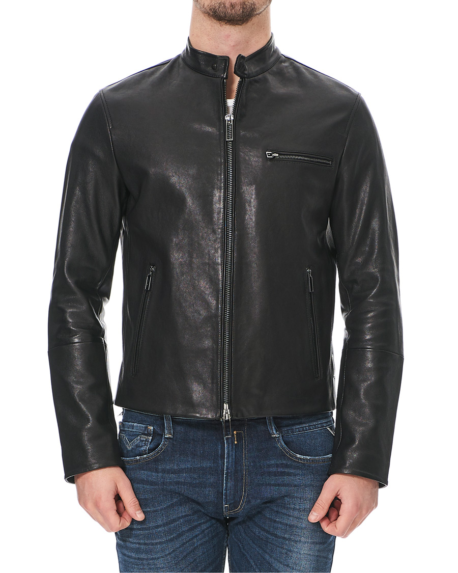 Mies | Takit | Emporio Armani | Leather Jacket Black