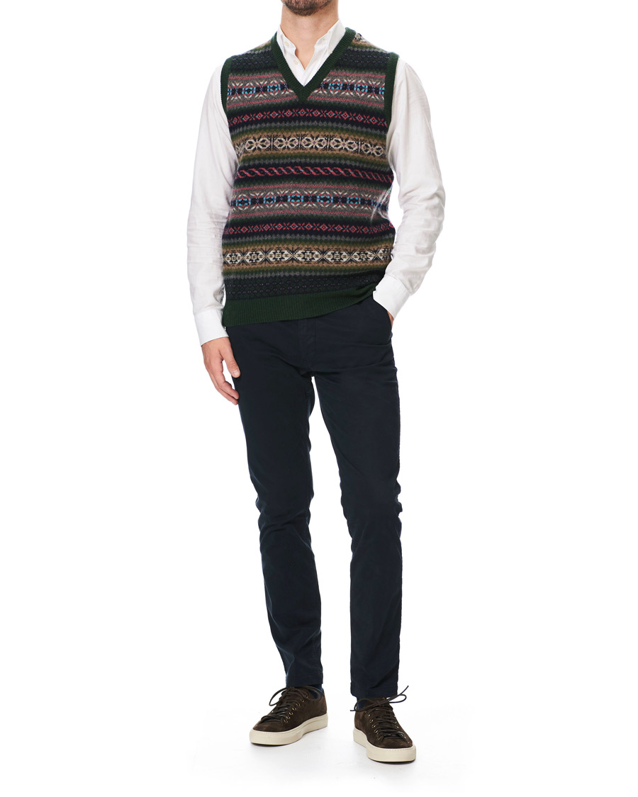 Mies | Puserot | Gant | Holiday Fairisle Slipover Tartan Green