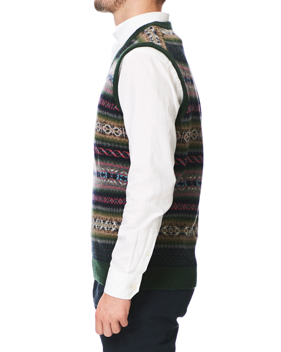 Mies | Puserot | Gant | Holiday Fairisle Slipover Tartan Green