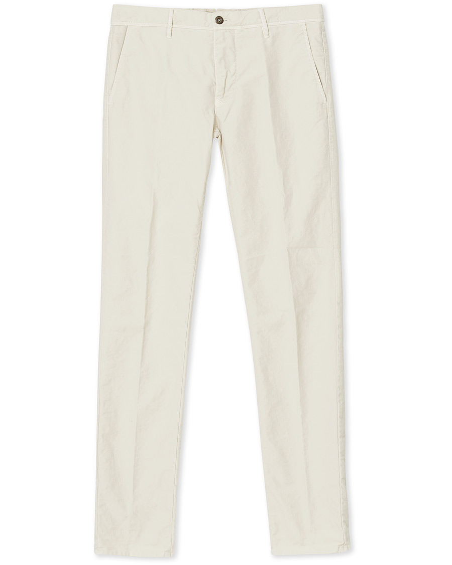 Mies | Housut | Incotex | Slim Fit Garment Dyed Washed Slacks Off White