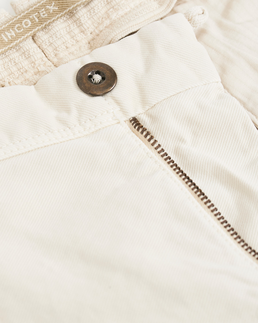 Mies | Housut | Incotex | Slim Fit Garment Dyed Washed Slacks Off White