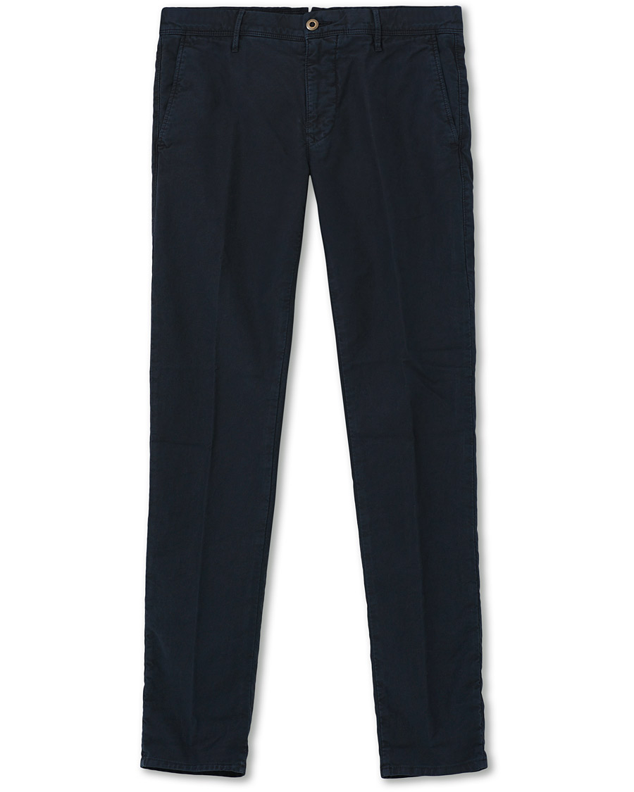 Mies | Housut | Incotex | Slim Fit Garment Dyed Washed Slacks Navy