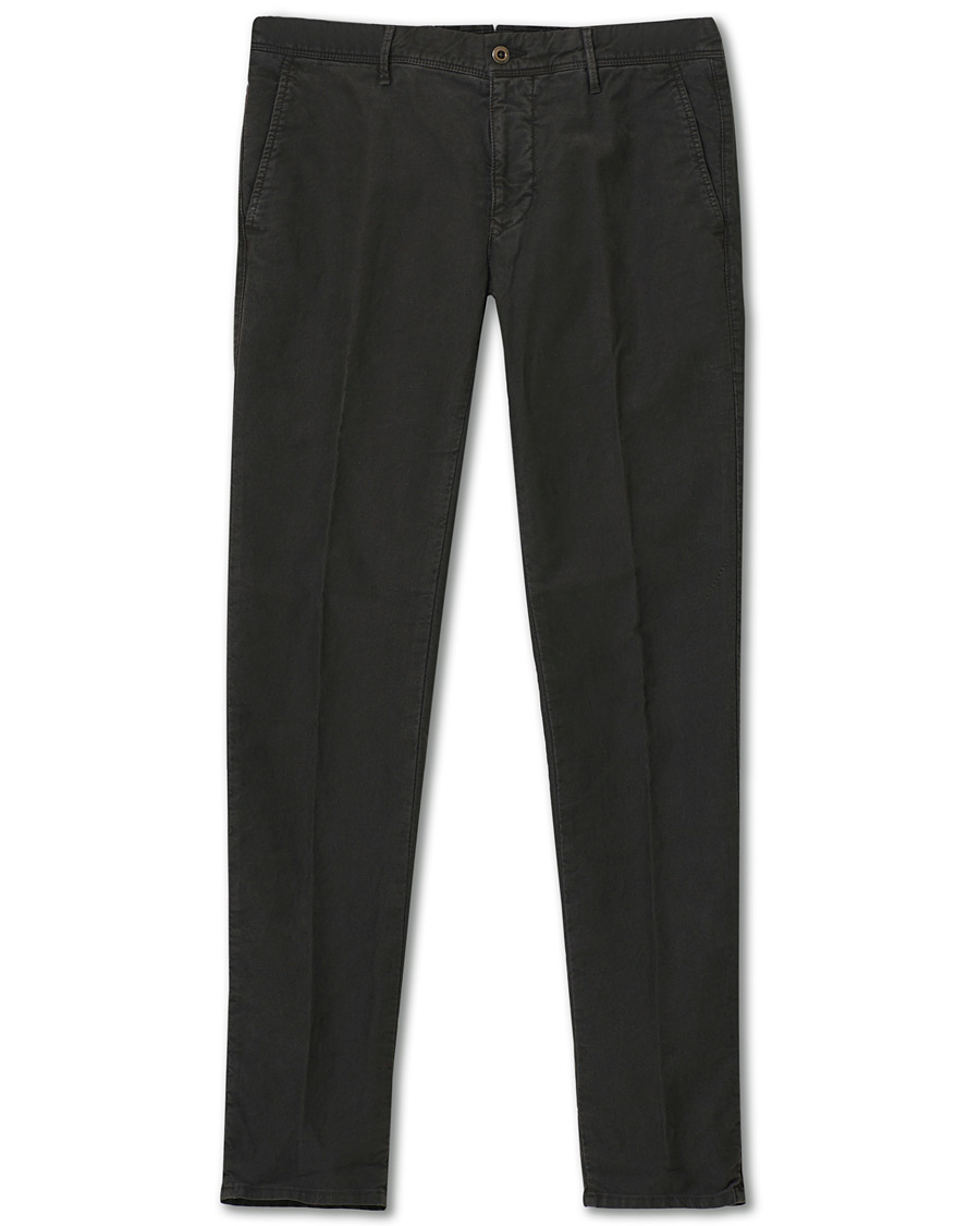 Mies | Housut | Incotex | Slim Fit Garment Dyed Washed Slacks Black
