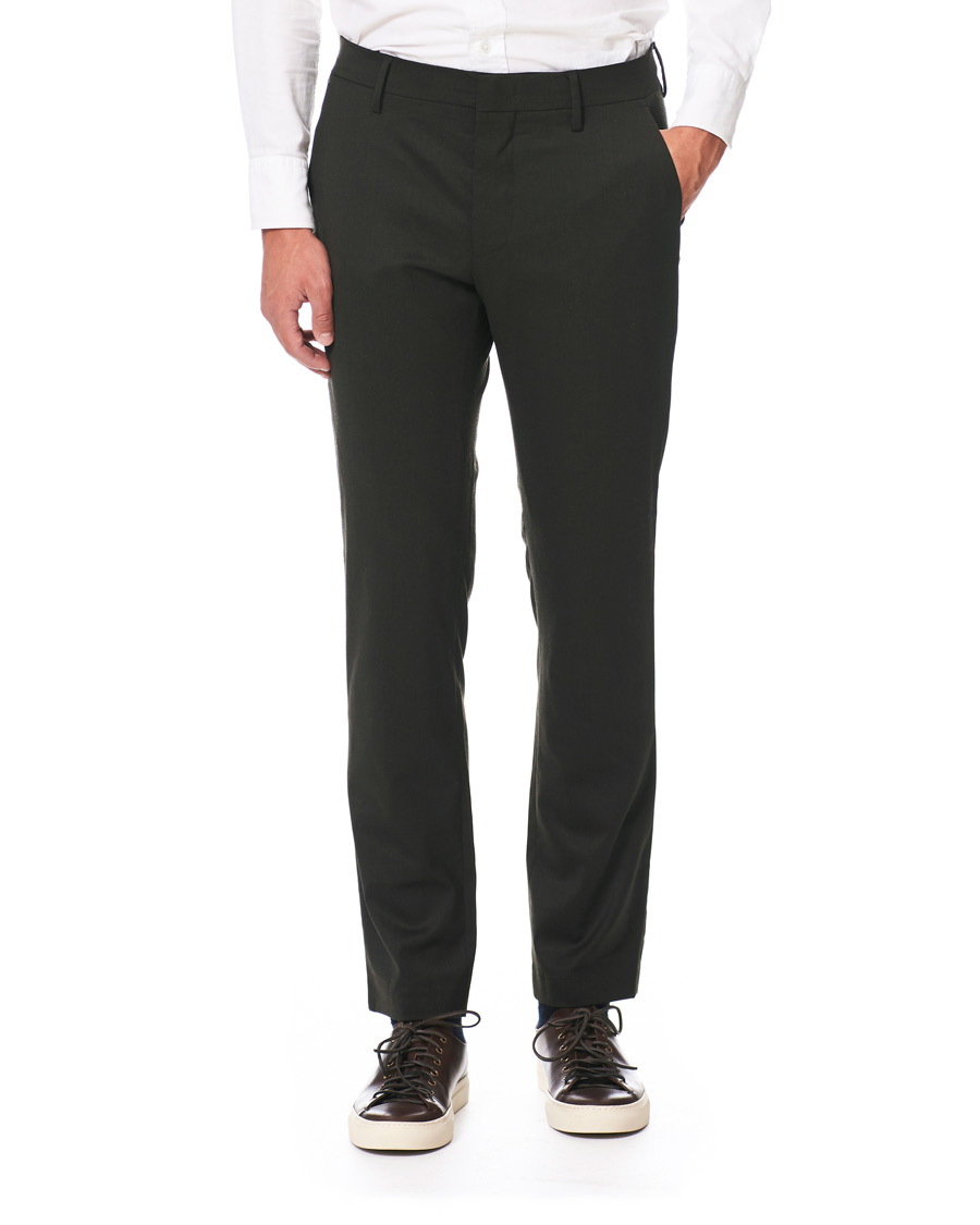 Mies | Housut | NN07 | Theo Regular Fit Wool Trousers Army Green