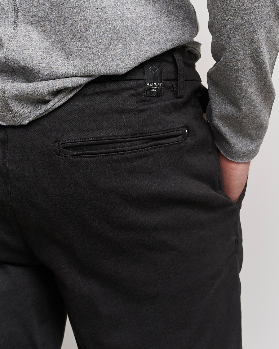 Mies | Housut | Replay | Benni Hyperflex X-Lite Chinos Black