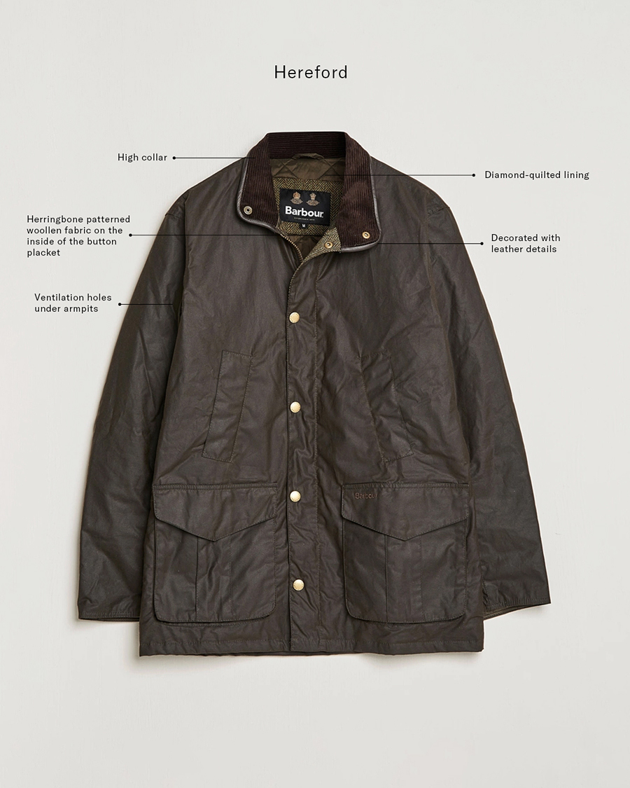 Mies | Takit | Barbour Lifestyle | Hereford Wax Jacket Olive