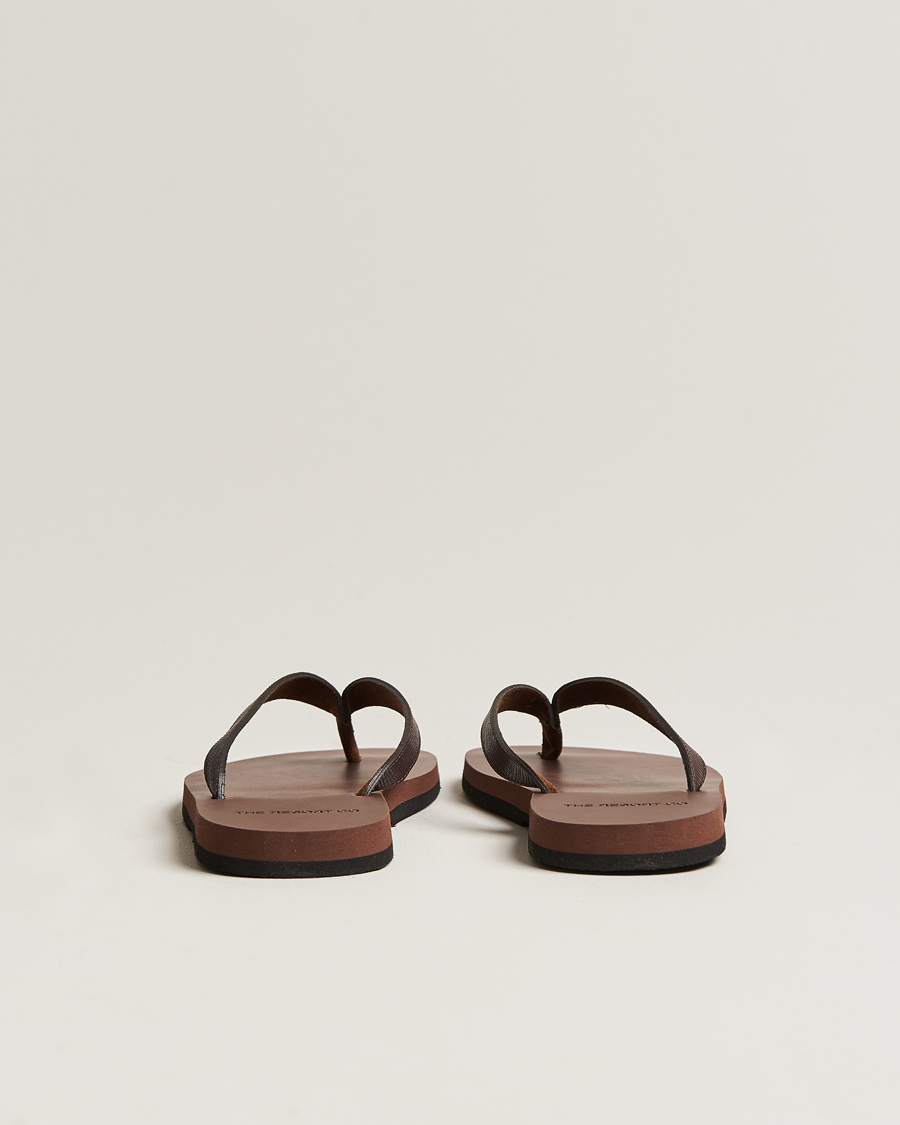 Mies | The Resort Co Saffiano Leather Flip-Flop Brown | The Resort Co | Saffiano Leather Flip-Flop Brown