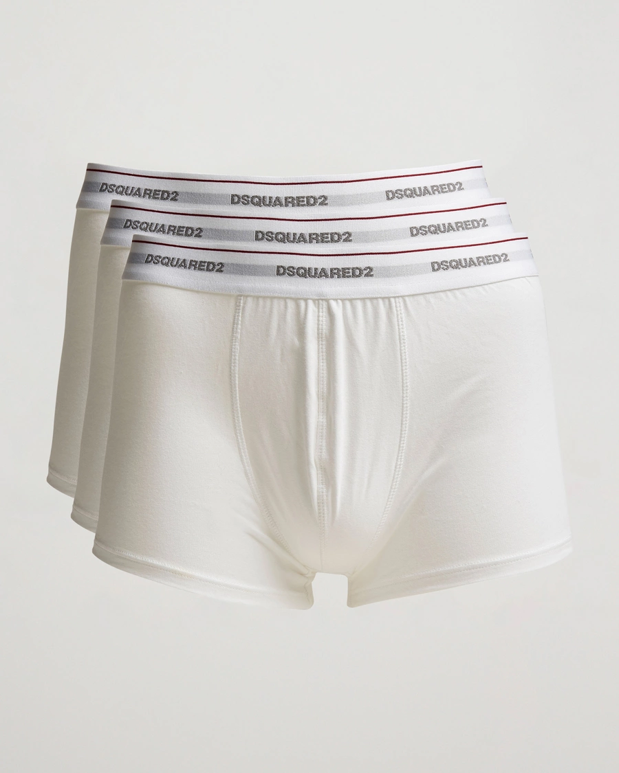 Mies | Alusvaatteet | Dsquared2 | 3-Pack Cotton Stretch Trunk White
