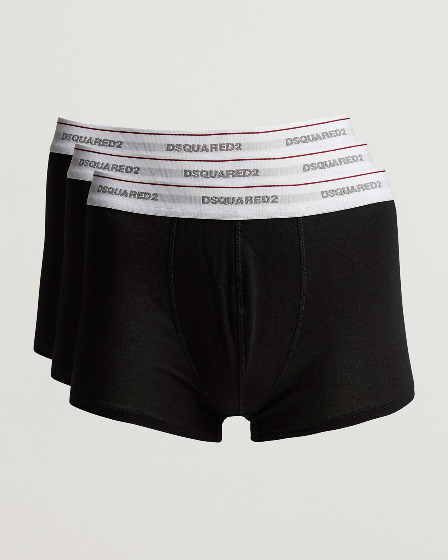 Mies |  | Dsquared2 | 3-Pack Cotton Stretch Trunk Black