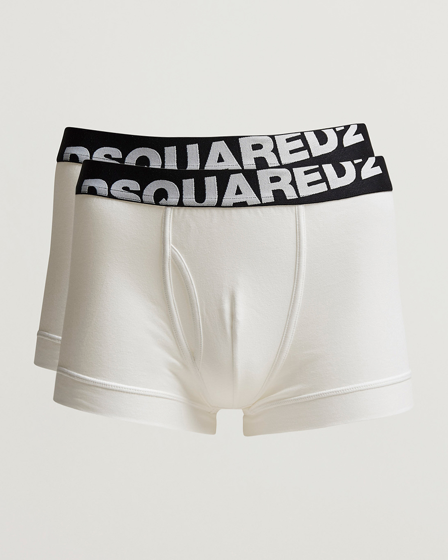 Mies | Alusvaatteet | Dsquared2 | 2-Pack Cotton Stretch Trunk White
