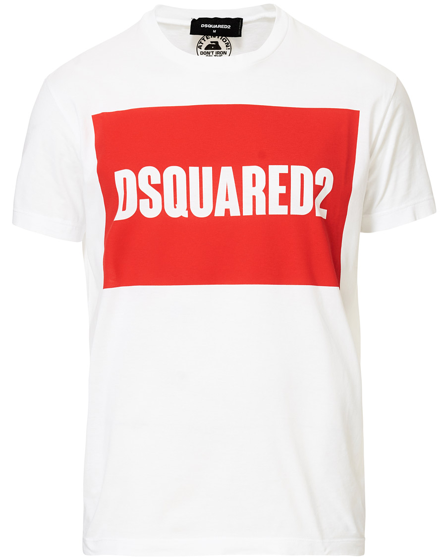 Mies | T-paidat | Dsquared2 | Cool Fit Box Print Logo Crew Neck Tee White