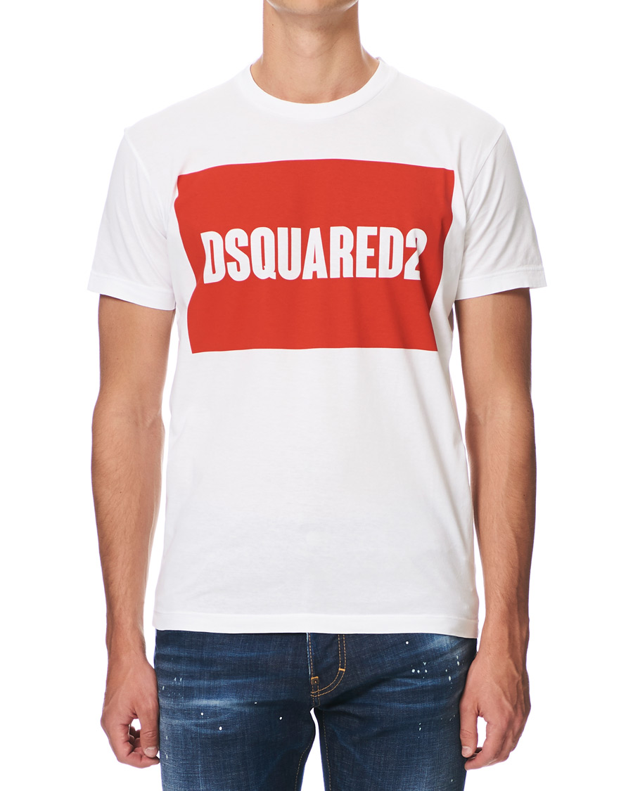 Mies | T-paidat | Dsquared2 | Cool Fit Box Print Logo Crew Neck Tee White