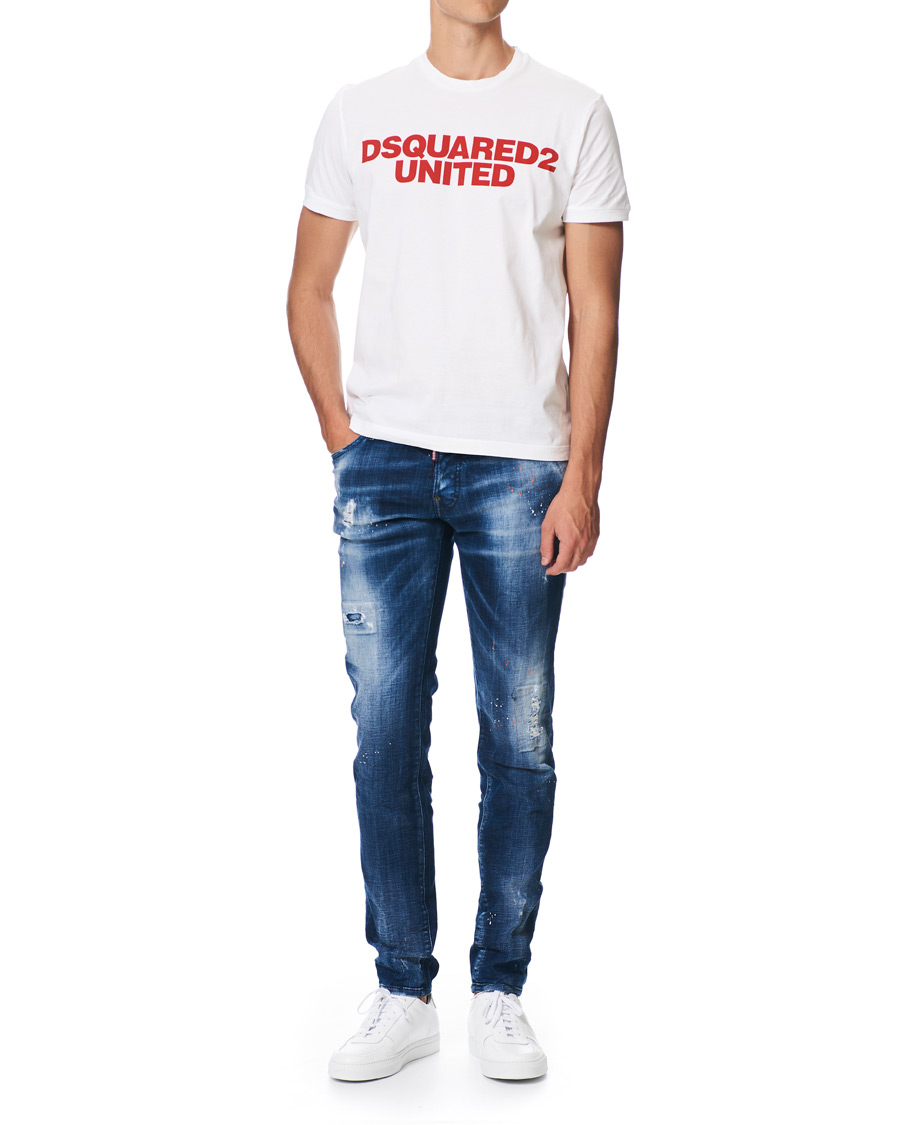 Mies | T-paidat | Dsquared2 | Slouch Fit Logo Crew Neck Tee White