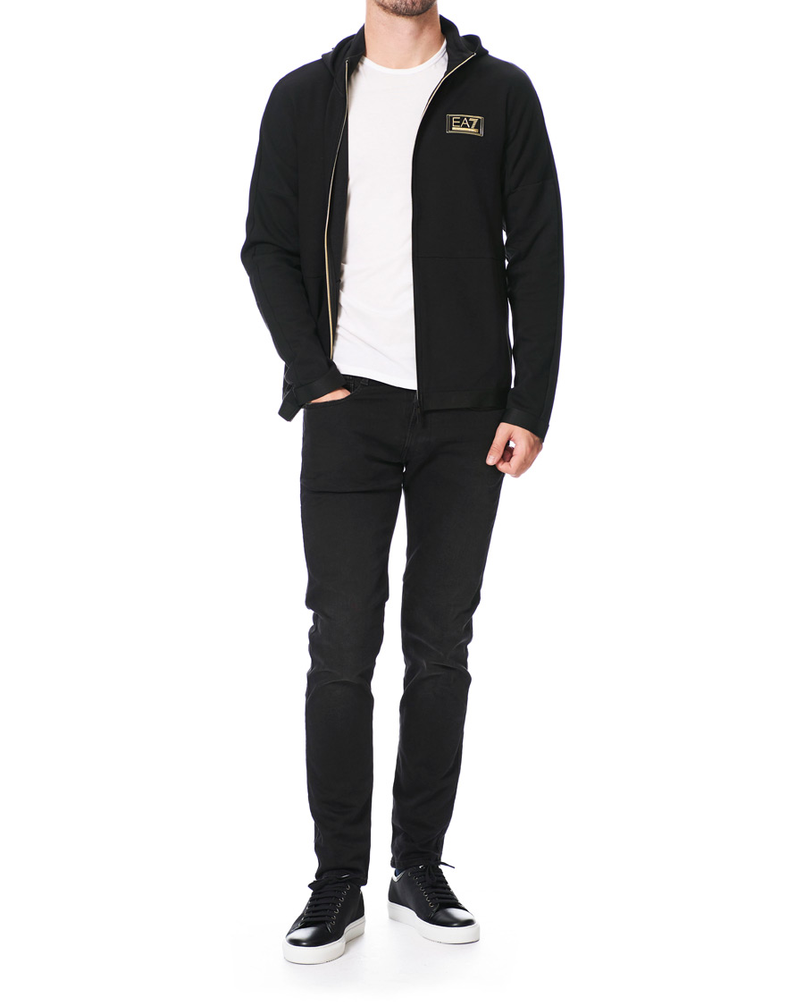Mies | Puserot | EA7 | Train Gold Label Full Zip Hoodie Black
