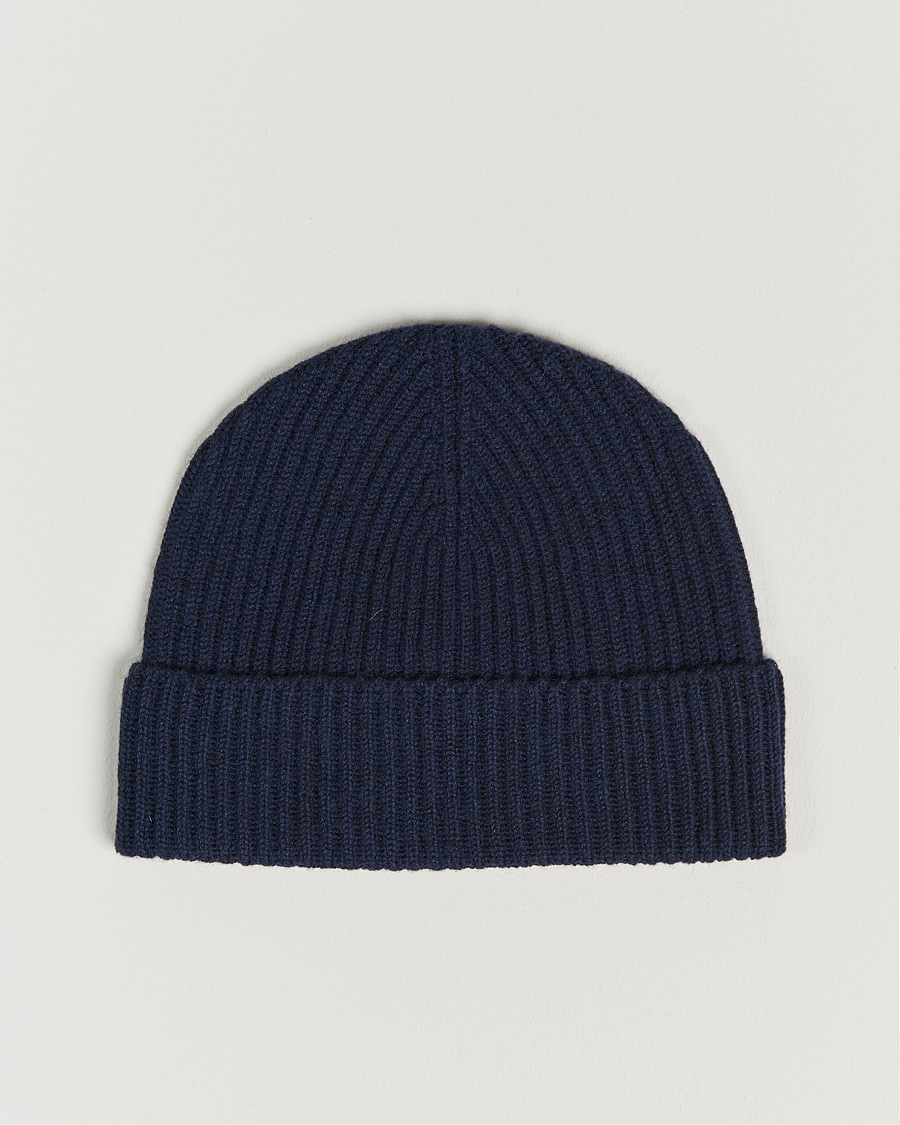 Mies | Johnstons of Elgin Cashmere Ribbed Hat Navy | Johnstons of Elgin | Cashmere Ribbed Hat Navy