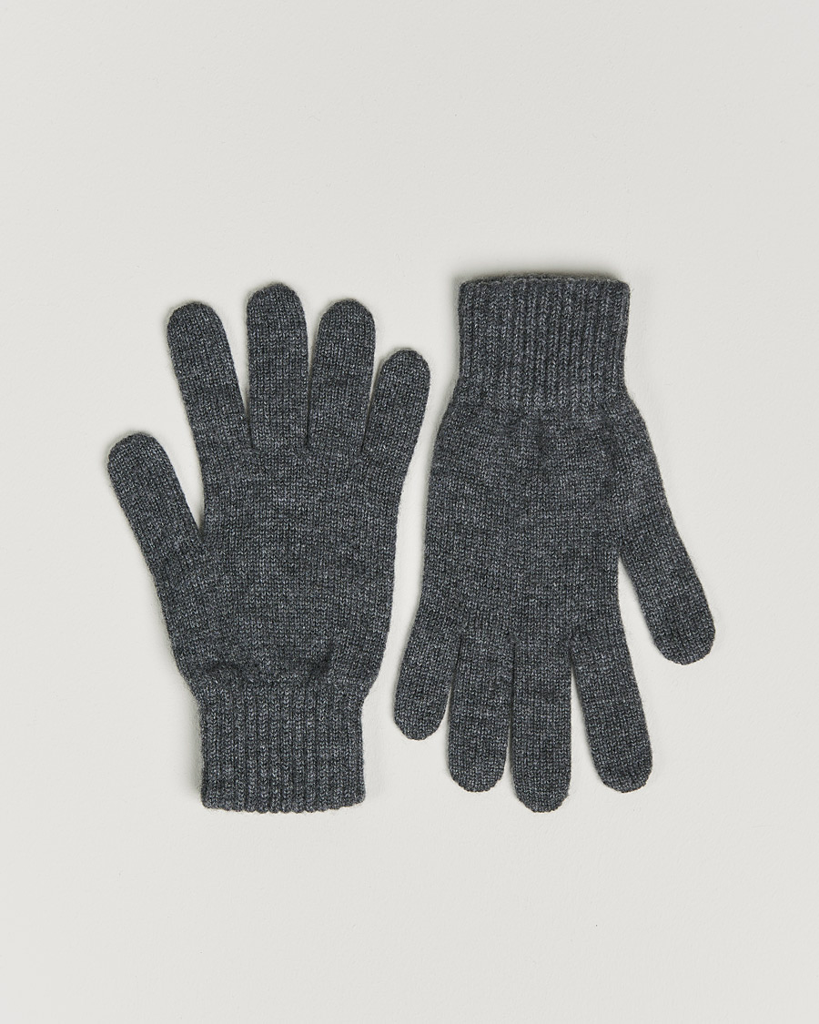 Mies | Johnstons of Elgin Knitted Cashmere Gloves Dark Granite | Johnstons of Elgin | Knitted Cashmere Gloves Dark Granite