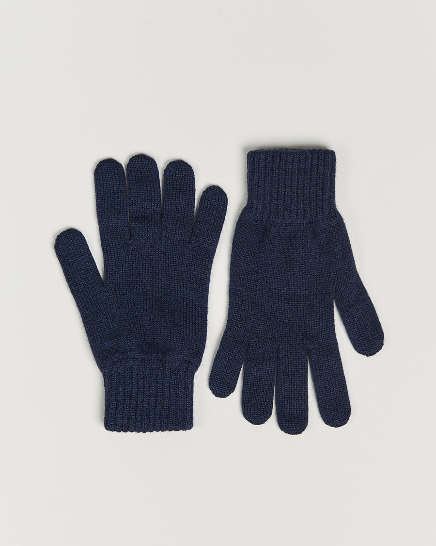 Mies | Johnstons of Elgin Knitted Cashmere Gloves Navy | Johnstons of Elgin | Knitted Cashmere Gloves Navy