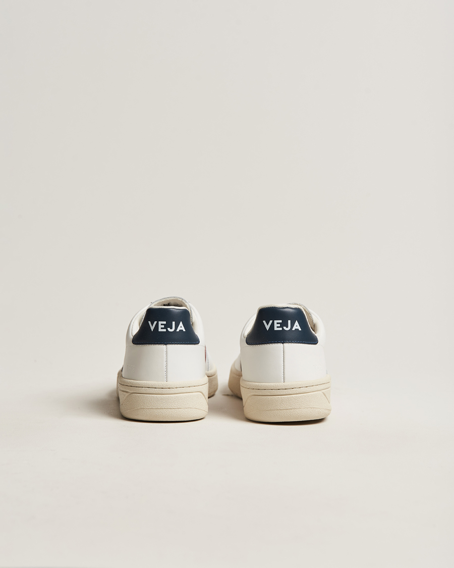 Mies | Veja V-12 Leather Sneaker White/Marsala Nautico | Veja | V-12 Leather Sneaker White/Marsala Nautico