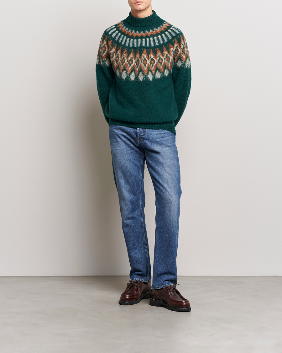Mies | Puserot | Howlin' | Brushed Wool Fair Isle Roll Neck Forest
