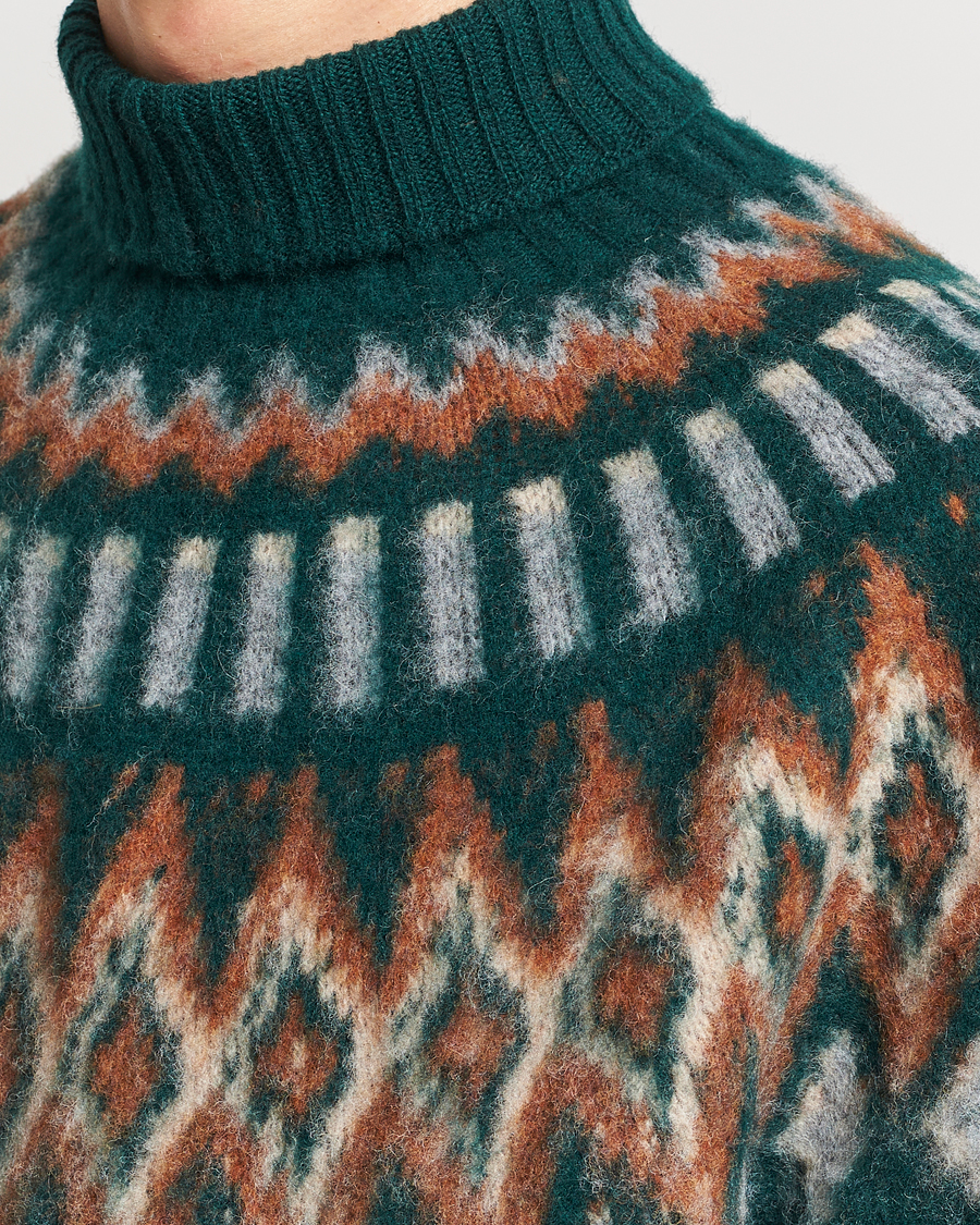 Mies | Puserot | Howlin' | Brushed Wool Fair Isle Roll Neck Forest
