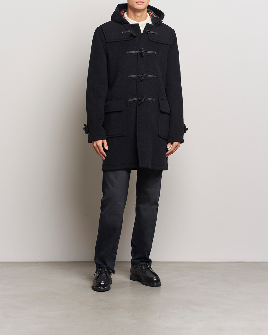 Mies | Takit | Gloverall | Morris Duffle Coat Black/Royal Stewart