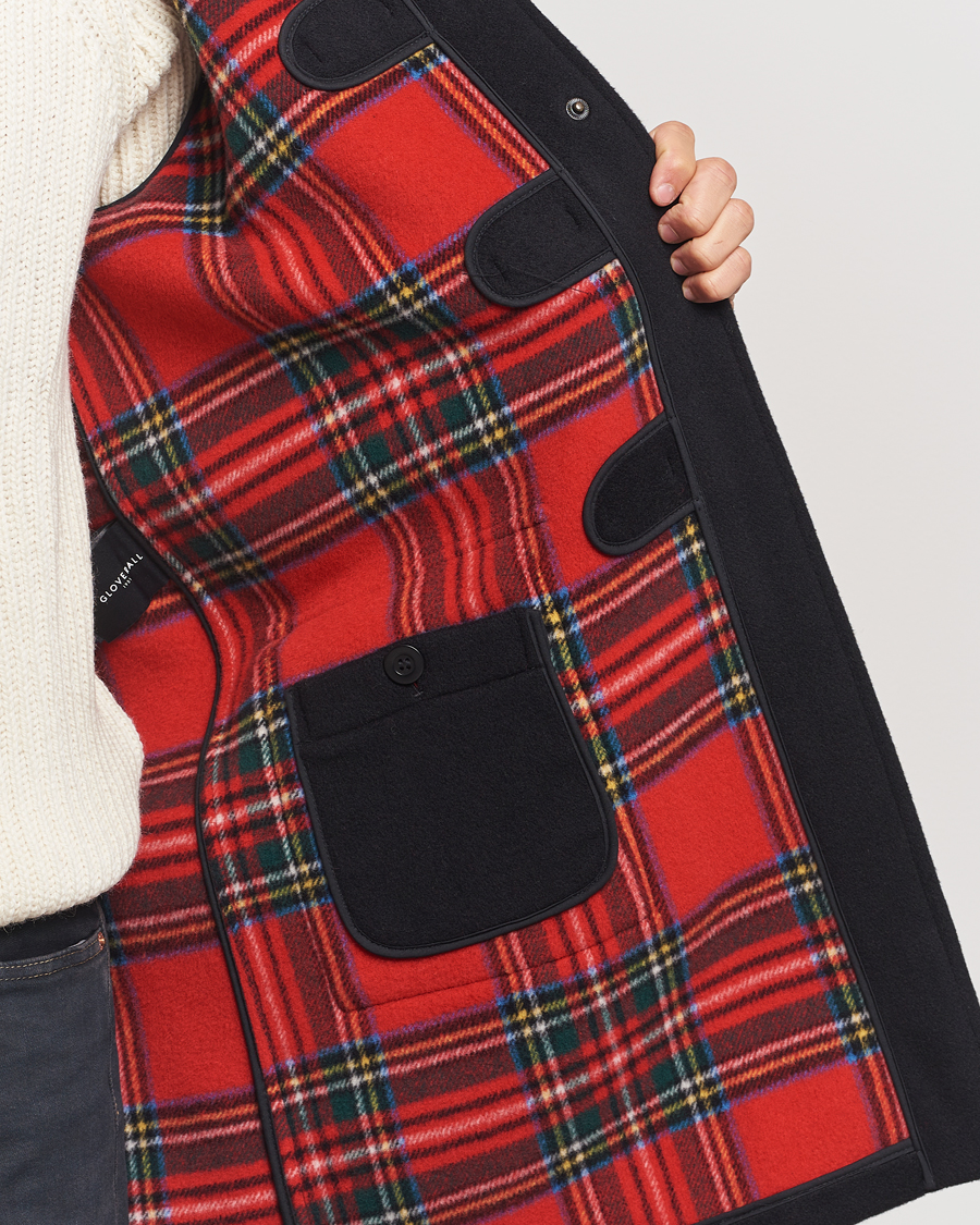Mies | Takit | Gloverall | Morris Duffle Coat Black/Royal Stewart