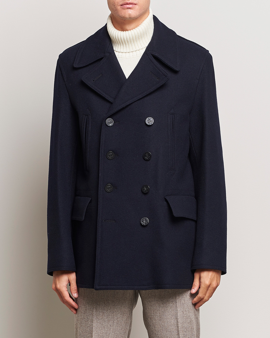 Mies | Takit | Gloverall | Churchill Reefer Peacoat Navy