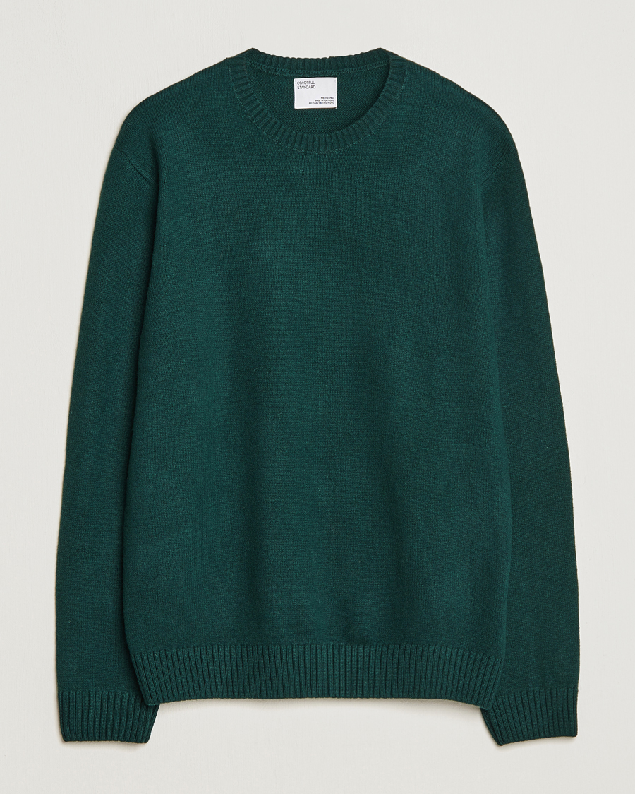 Miehet | Wardrobe Basics | Colorful Standard | Classic Merino Wool Crew Neck Emerald Green