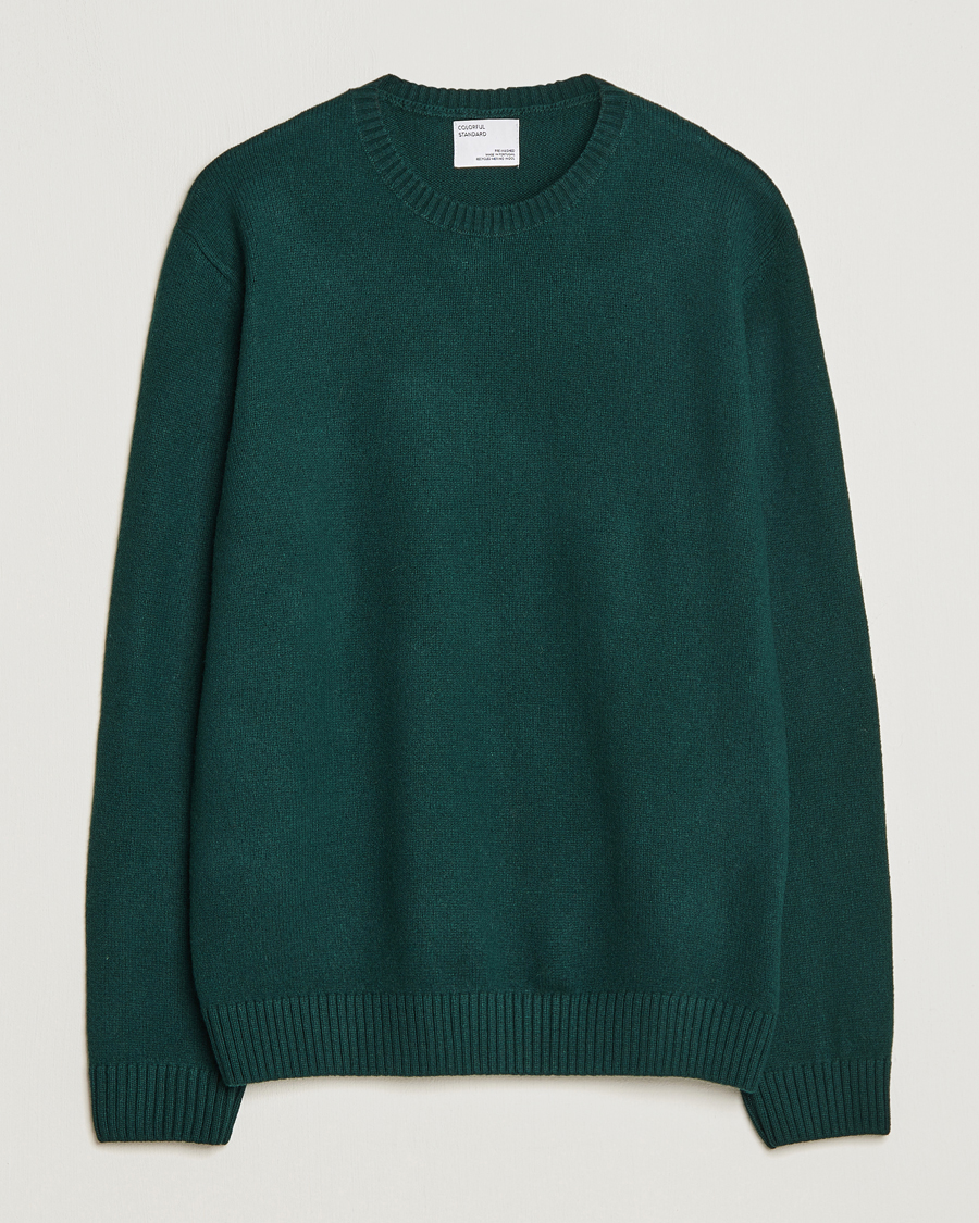 Mies | Puserot | Colorful Standard | Classic Merino Wool Crew Neck Emerald Green