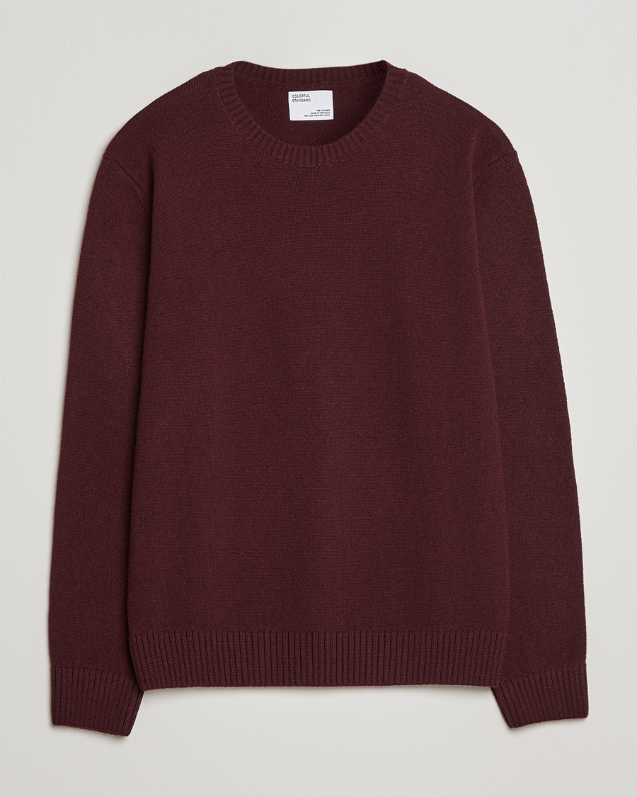 Mies | Puserot | Colorful Standard | Classic Merino Wool Crew Neck Oxblood Red