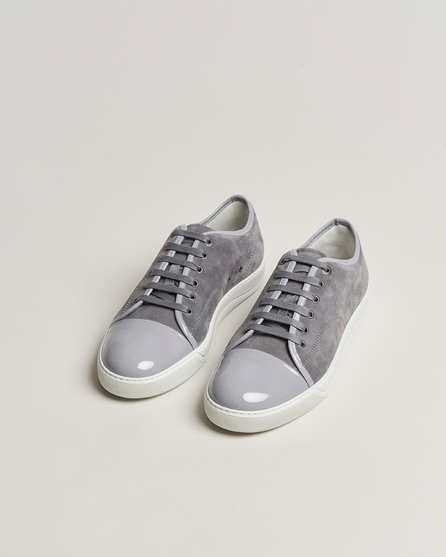 Herr | Mockaskor | Lanvin | Patent Cap Toe Sneaker Light Grey