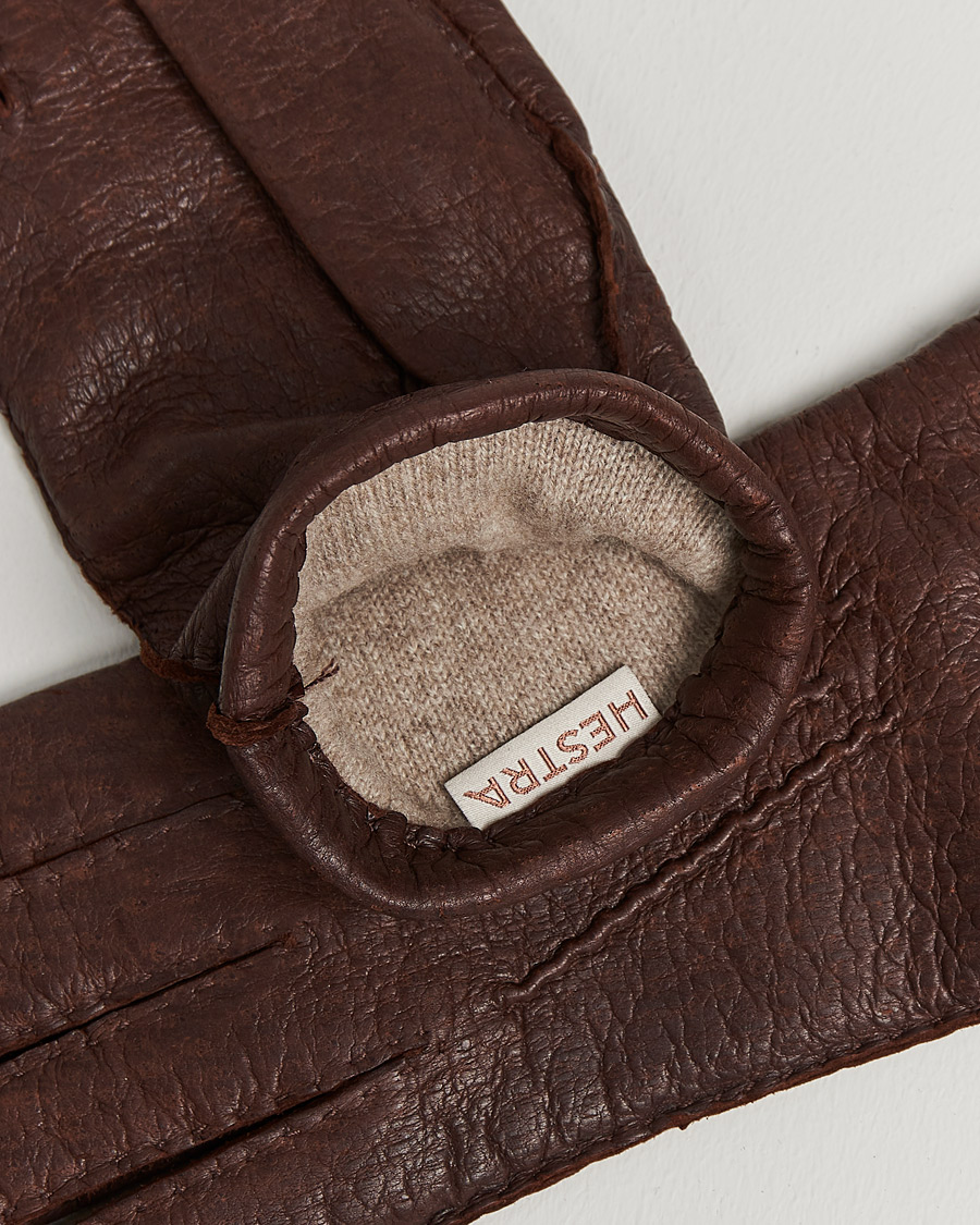 Mies | Hestra | Hestra | Peccary Handsewn Cashmere Glove Sienna