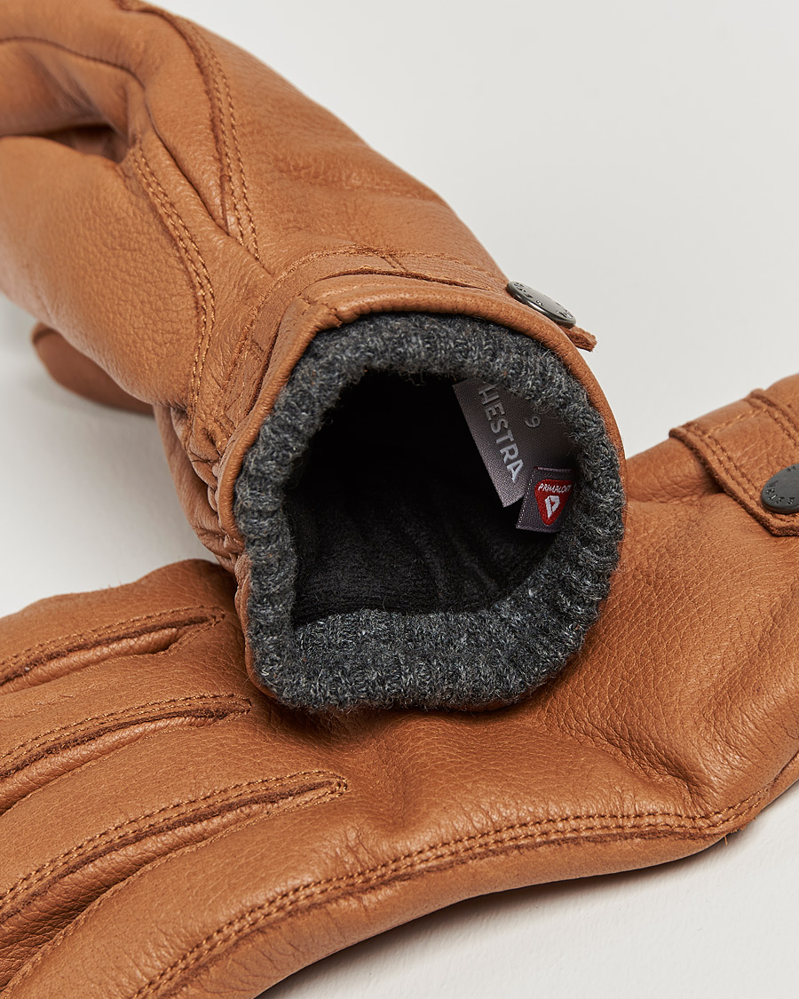 Mies | Käsineet | Hestra | Utsjö Fleece Lined Buckle Elkskin Glove Cognac