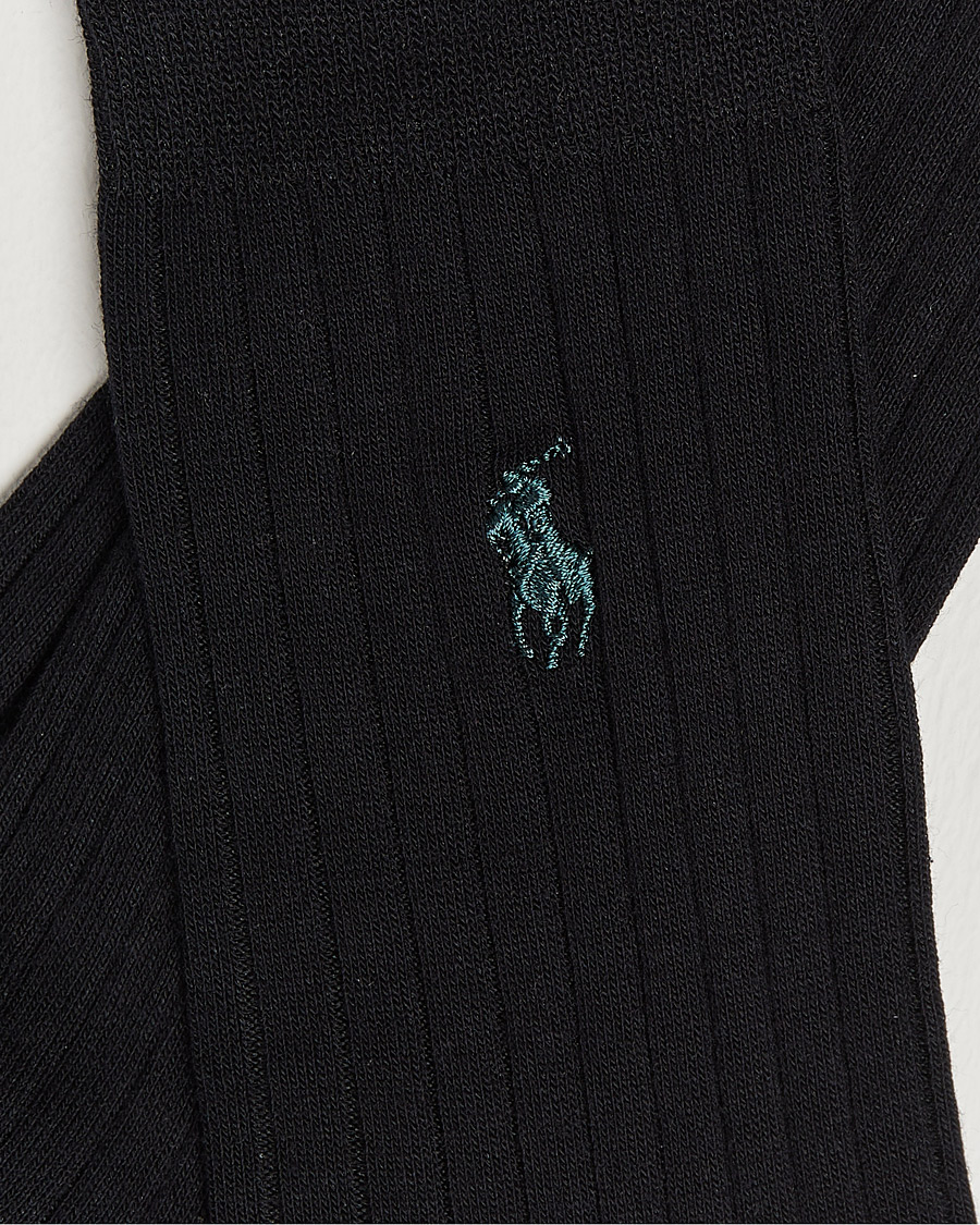 Mies | Alusvaatteet | Polo Ralph Lauren | 3-Pack Egyptian Cotton Ribbed Socks Black