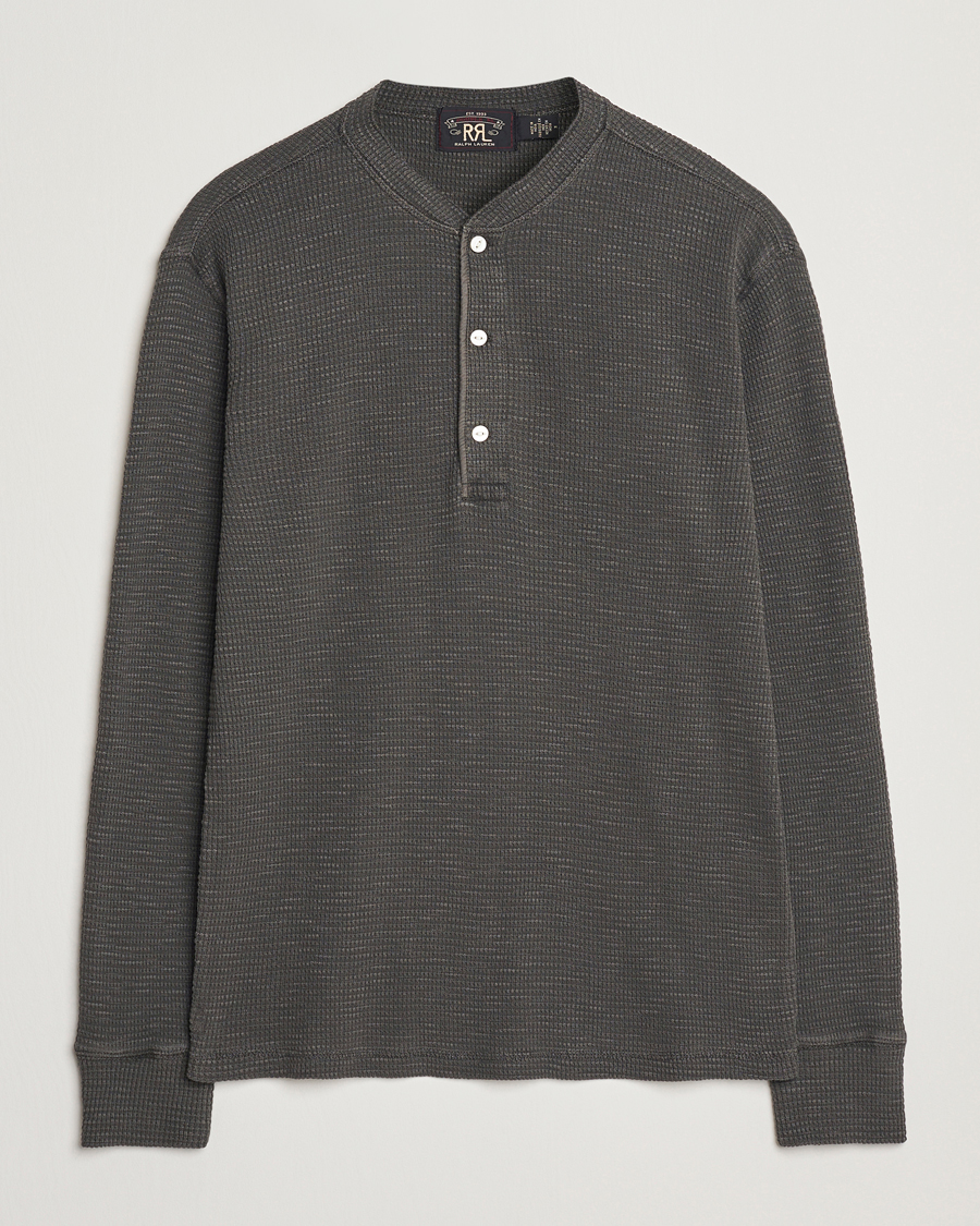 Mies | Puserot | RRL | Long Sleeve Henley Faded Black