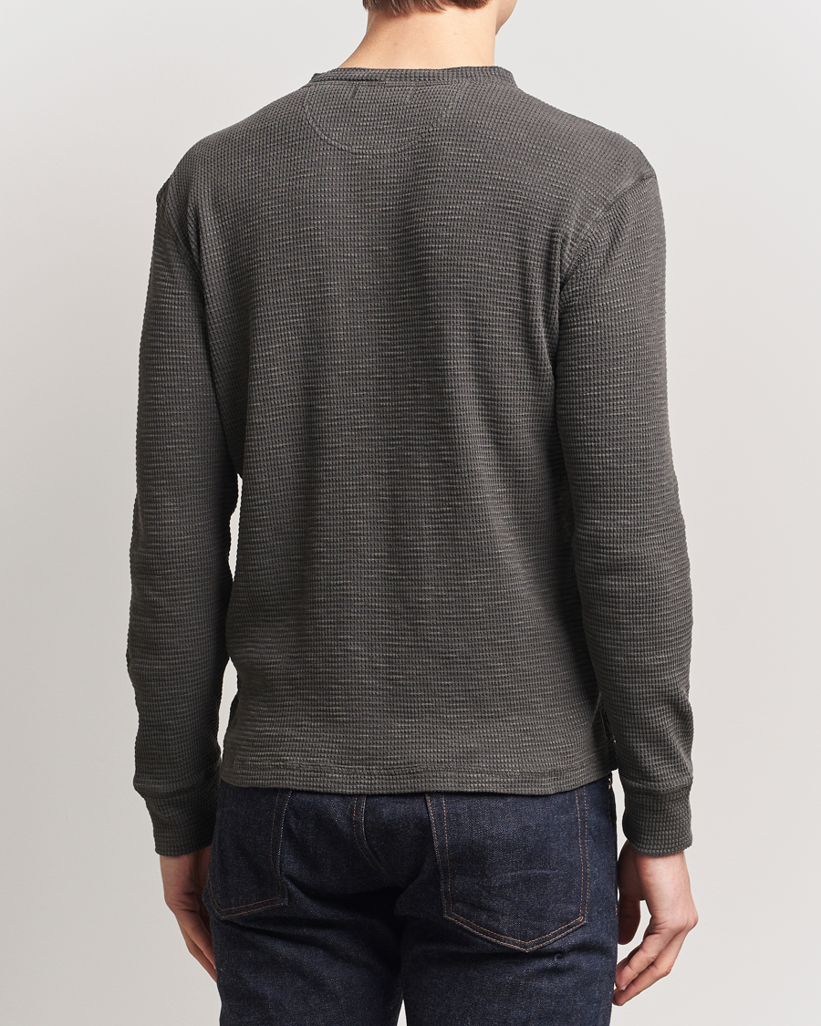 Mies | Puserot | RRL | Long Sleeve Henley Faded Black